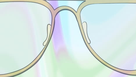 Animation-of-beige-glasses-on-colourful-background