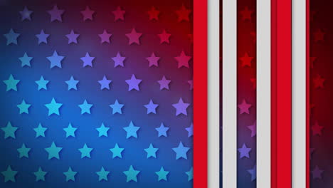 Animation-of-stars-and-stripes-of-american-flag-and-red-and-blue-lights