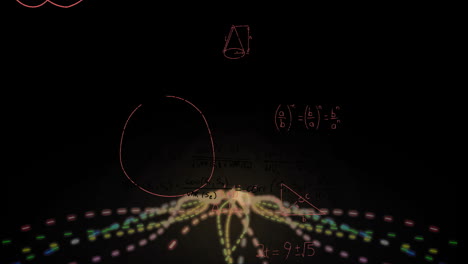 Animation-Der-Mathematischen-Datenverarbeitung-über-Lichtspuren-Auf-Schwarzem-Hintergrund