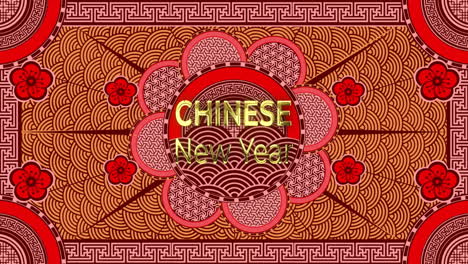 Animation-Des-Chinesischen-Neujahrstextes-Und-Des-Drachensymbols-Mit-Chinesischem-Musterhintergrund