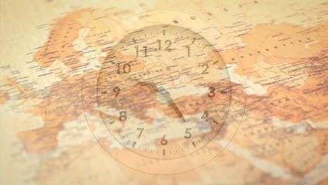 Animation-of-clock-over-map