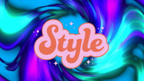 Animation-of-style-text-on-colourful-background