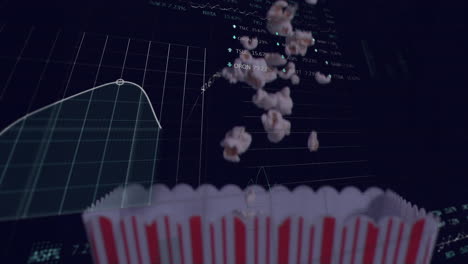 Animation-Der-Verarbeitung-Finanzieller-Daten-über-Popcorn-Auf-Schwarzem-Hintergrund