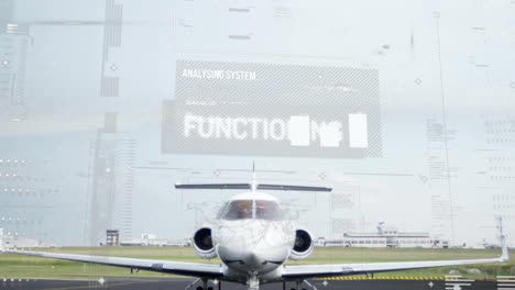 Animation-Der-Datenverarbeitung-über-Einem-Flugzeug