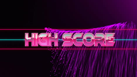 Animation-of-high-score-text-over-neon-background
