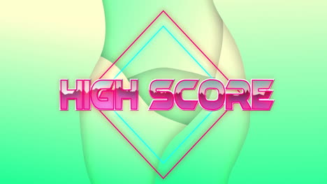 Animation-of-high-score-text-over-green-shapes