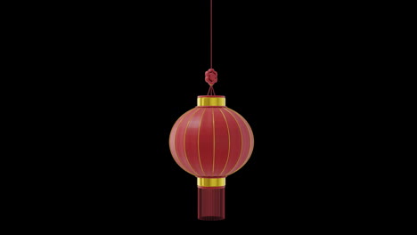 Animation-of-chinese-red-lamp-hanging-with-copy-space-on-black-background