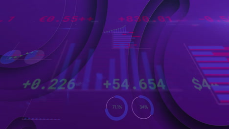 Animation-Von-Statistiken-Und-Datenverarbeitung-Auf-Violettem-Hintergrund
