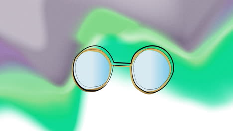 Animation-of-colourful-glasses-on-colourful-background