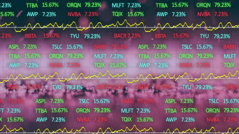 Animation-of-stock-market-and-diagrams-over-sand