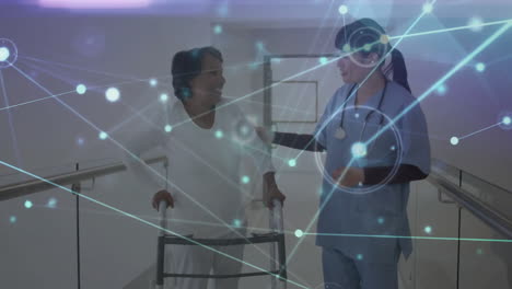 Animation-Eines-Netzwerks-Von-Verbindungen-Zwischen-Verschiedenen-Ärztinnen-Und-Patienten