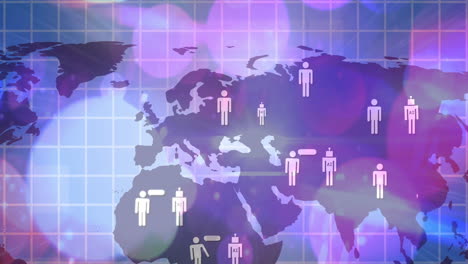 Animation-Einer-Weltkarte-Mit-Personensymbolen-über-Punkten