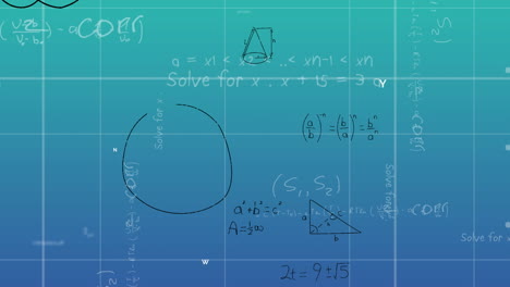 Animation-Mathematischer-Gleichungen-Auf-Blauem-Hintergrund