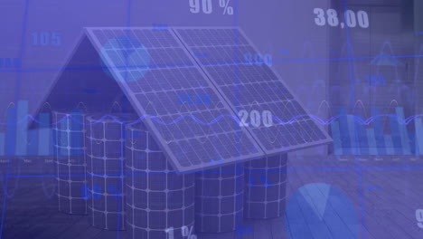 Animation-Der-Finanzdatenverarbeitung-über-Solarpaneele