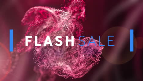 Animation-Des-Flash-Sale-Textes-über-Rosa-Leuchtendem-Mesh-Hintergrund