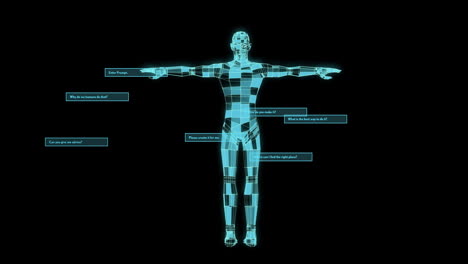 Animation-Des-Menschlichen-Körpers-Und-Der-KI-Datenverarbeitung-Auf-Schwarzem-Hintergrund