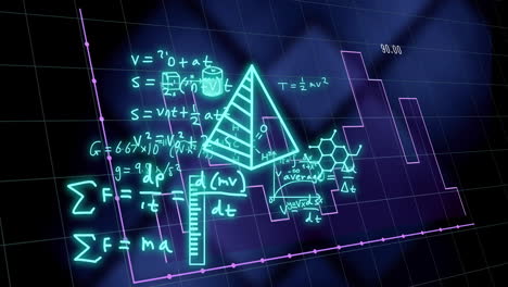 Animation-Der-Wissenschaftlichen-Datenverarbeitung-Auf-Dunklem-Hintergrund