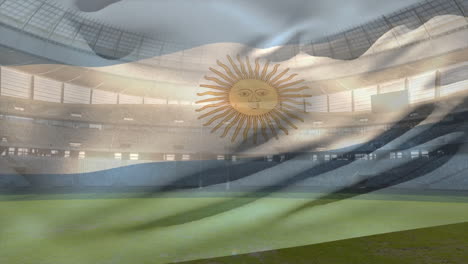 Animation-Der-Wehenden-Flagge-Argentiniens-über-Dem-Stadion