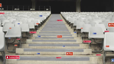 Animation-of-social-media-notifications-over-empty-seats-at-stadium