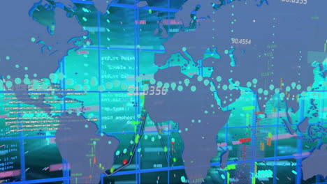 Animación-De-Codificación-Binaria-Y-Procesamiento-De-Datos-Financieros-Sobre-El-Mapa-Mundial
