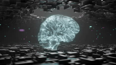 Animation-Menschlicher-Gehirnverbindungen-Auf-Schwarzem-Hintergrund