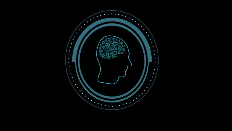 Animation-Des-Menschlichen-Gehirns-Mit-Zahnrädern-Und-KI-Datenverarbeitung-Auf-Schwarzem-Hintergrund