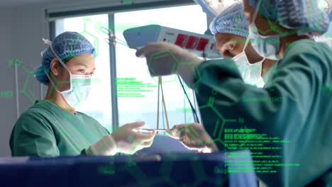 Animation-Der-Wissenschaftlichen-Datenverarbeitung-über-Verschiedene-Chirurgen-Im-Krankenhaus