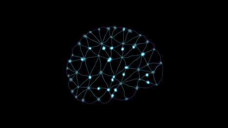 Animation-of-human-brain-with-connections-data-processing-over-black-background
