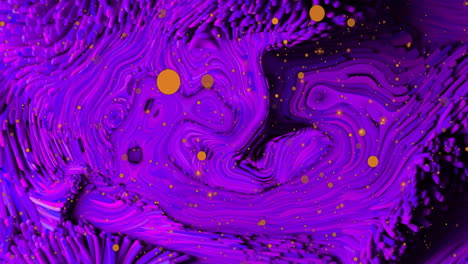 Animation-Von-Orange-Leuchtenden-Punkten-Auf-Lebendigem-Abstraktem-Violettem-Hintergrund