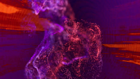Animation-Eines-Violett-Leuchtenden-Netzes-über-Einem-Lebendigen-Abstrakten-Musterhintergrund