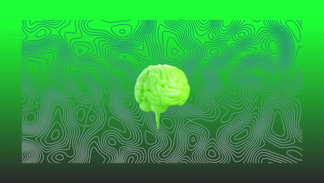 Animation-of-human-brain-spinning-over-glowing-pattern-background