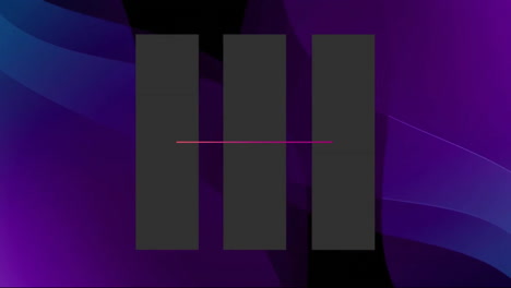 Animation-Von-Drei-Grauen-Rechtecken-Mit-Linie-Auf-Neonviolettem-Hintergrund