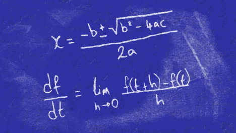 Animación-De-Ecuaciones-Matemáticas-Sobre-Fondo-Azul