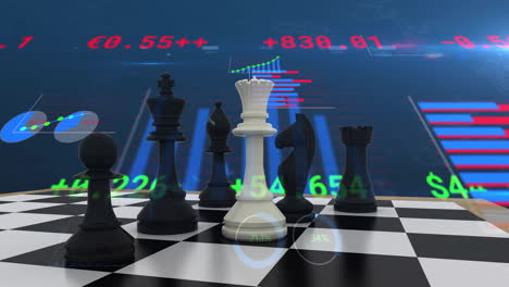Animation-of-chess-game-over-graphs-and-charts-processing-data-on-dark-background