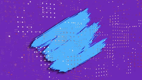 Animation-Von-Blauen-Und-Grauen-Pinselstrichen-über-Der-Datenverarbeitung-Auf-Violettem-Hintergrund