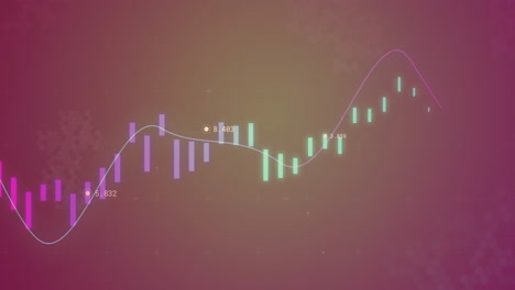 Animation-Der-Datenverarbeitung-über-Diagrammen-Auf-Blauem-Hintergrund