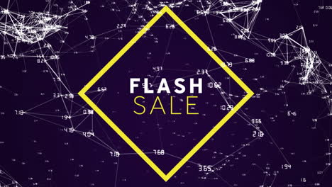 Animation-of-flash-sale-text-over-connections-on-black-background
