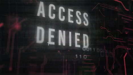 Animation-of-access-denied-text-over-data-processing-on-black-background