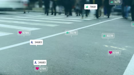 Animation-of-social-media-data-processing-over-city-traffic