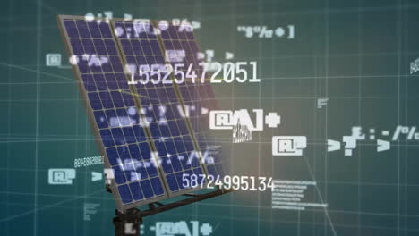 Animation-of-financial-data-processing-over-solar-panel