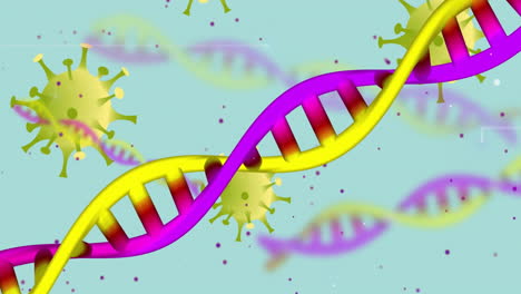 Animation-Von-DNA-Strängen-über-Viruszellen
