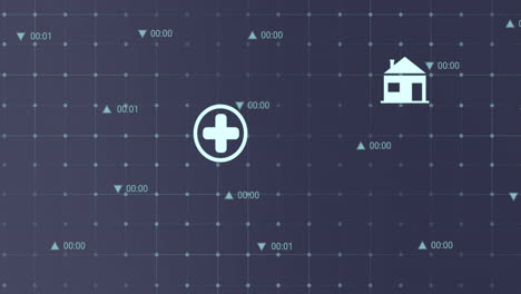 Animation-of-icons-and-data-processing-over-dark-background