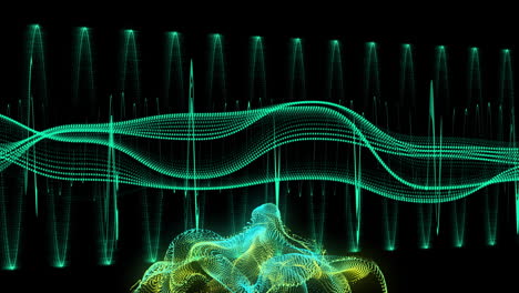 Animation-of-light-trails-and-data-processing-over-black-background
