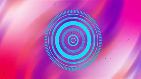 Animation-Des-Oszilloskop-Scannens-Und-Der-Datenverarbeitung-über-Violetten-Und-Rosa-Lichtspuren