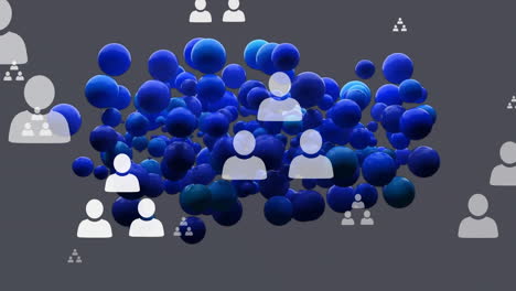 Animation-Von-Symbolen-über-Blauen-Punkten-Auf-Grauem-Hintergrund