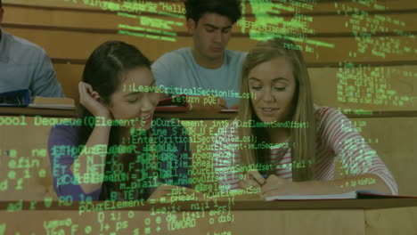 Animation-of-data-processing-over-diverse-students-talking-and-learning-together