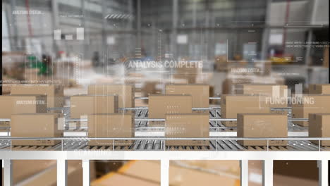 Animation-of-data-processing-over-boxes-on-conveyor-belt-in-warehouse