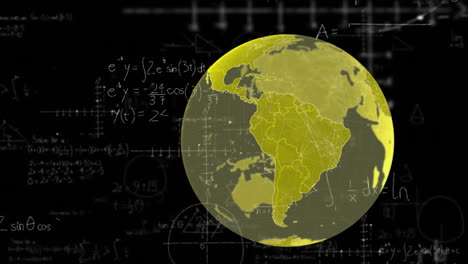 Animation-Von-Verbindungen-Und-Mathematischer-Datenverarbeitung-über-Den-Globus