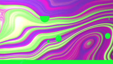 Animation-of-pink-and-green-abstract-swirl-moving-on-desktop-with-green-toolbar