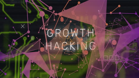 Animation-Von-Growth-Hacking-Text-über-Kommunikationsnetzwerk-Und-Motherboard-Auf-Schwarz